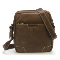Sac Porte Travers Homme Arthur & Aston En Cuir Châtaigne