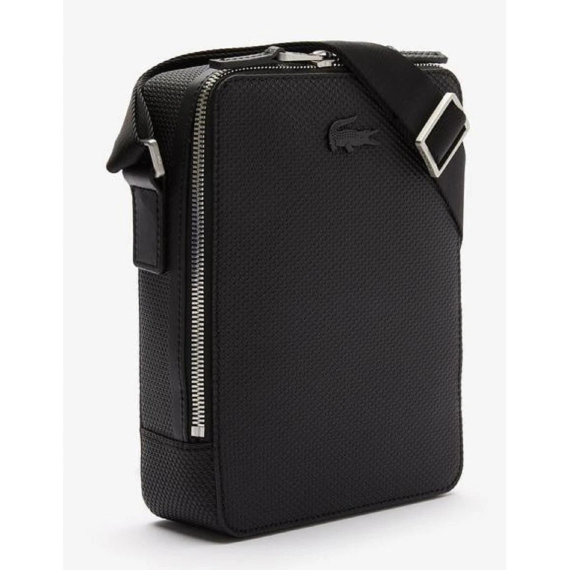 Sacoche Bandoulière En Cuir De Vache Gaufré Noir Chantaco LACOSTE 5 Sacoche Bandoulière En Cuir De Vache Gaufré Noir Chantaco LACOSTE – Image 3