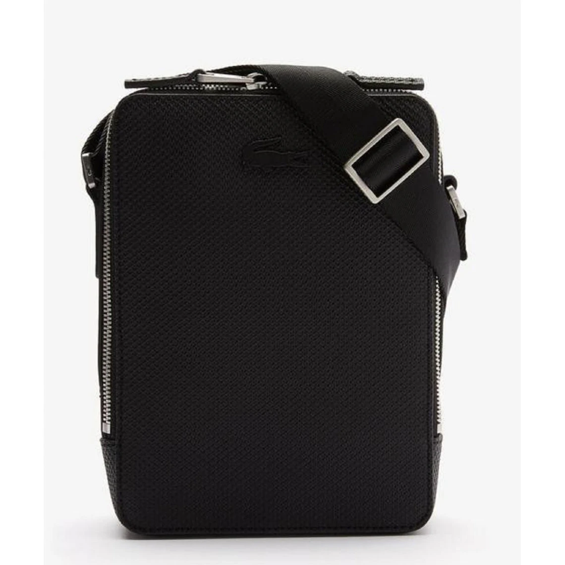 Sacoche Bandoulière En Cuir De Vache Gaufré Noir Chantaco LACOSTE 3 Sacoche Bandoulière En Cuir De Vache Gaufré Noir Chantaco LACOSTE