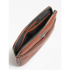 Sacoche Bandoulière Plate Marron Scala -MenCorner Boutique sacoche plate crossbody scala marron hmcala p2123 dkb 3 1140x1140