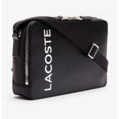 Sacoche Zippée L.12.12 Rectangulaire En Cuir Lisse Noir LACOSTE - Bandoulière -MenCorner Boutique sacoche zippee l1212 rectangulaire en cuir lisse noir lacoste bandouliere 1235461 3 1140x1140