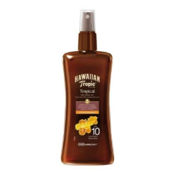 Hawaiian Tropic Spray Huile Sèche Solaire Bronzage Parfait Noix De Coco Et Papaye - SPF 10 200 Ml