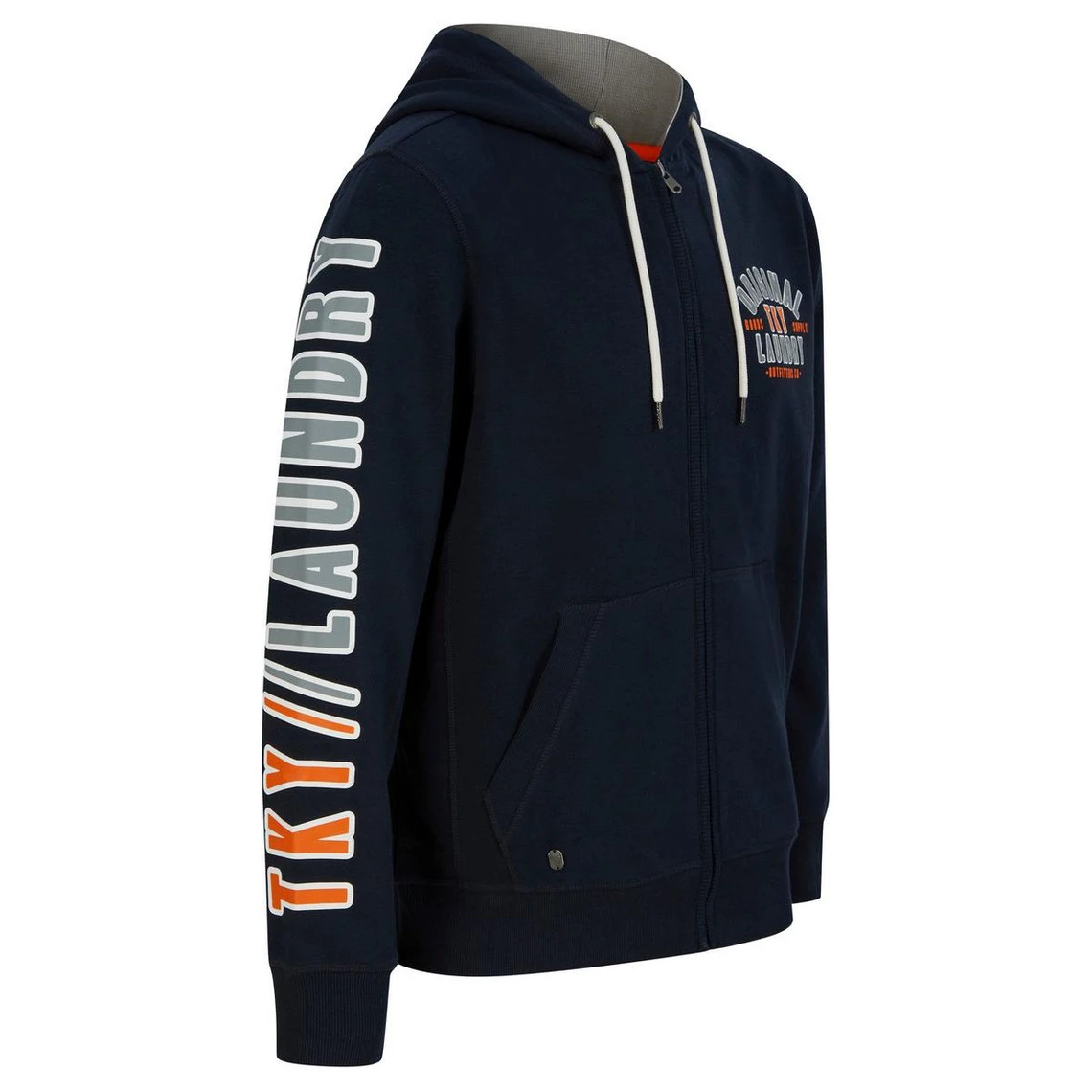 Sweat A Capuche Zippé Homme - Bleu Marine 4 Sweat A Capuche Zippé Homme - Bleu Marine – Image 2