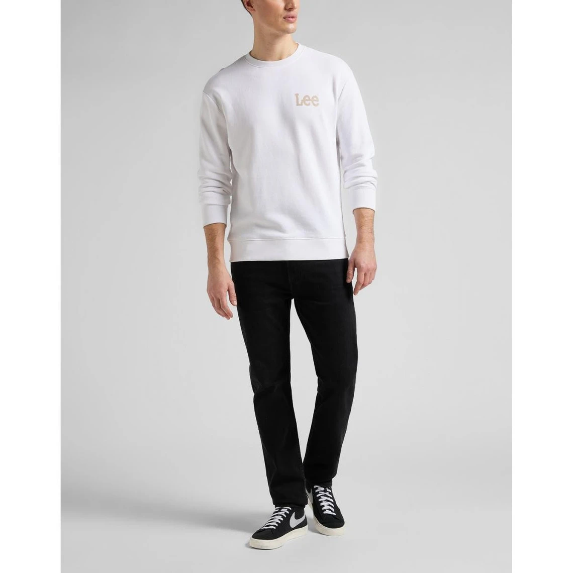 Sweatshirt Homme WOBBLY LEE - Uni Blanc 4 Sweatshirt Homme WOBBLY LEE - Uni Blanc – Image 2