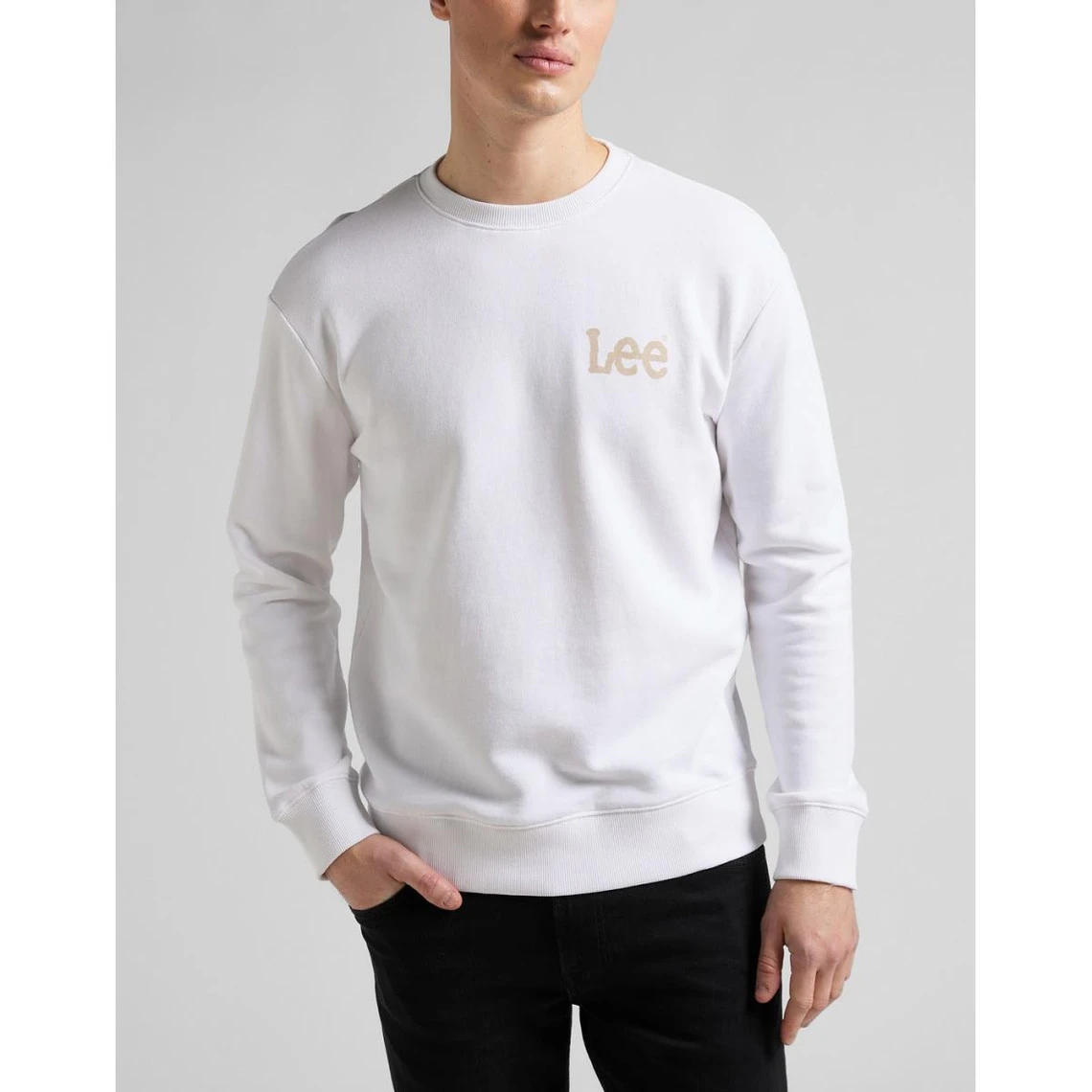 Sweatshirt Homme WOBBLY LEE - Uni Blanc 3 Sweatshirt Homme WOBBLY LEE - Uni Blanc