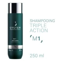 Shampoing Energy M1 Triple Action Cheveux, Corps Et Barbe 250 Ml