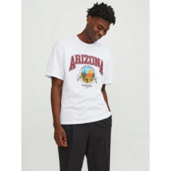 Jack & Jones Tee-shirt Col Ras Du Cou Blanc