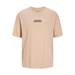 Jack & Jones Tee-shirt Col Ras Du Cou Marron Clair