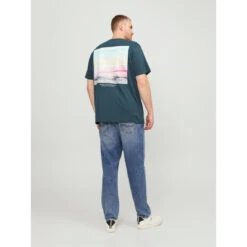 Jack & Jones Tee-shirt Double Col Turquoise -MenCorner Boutique t shirt double col turquoise 3547518 2 1140x1140