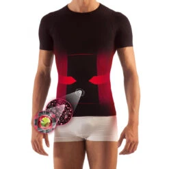 T-Shirt Gainant Minceur Homme Noir