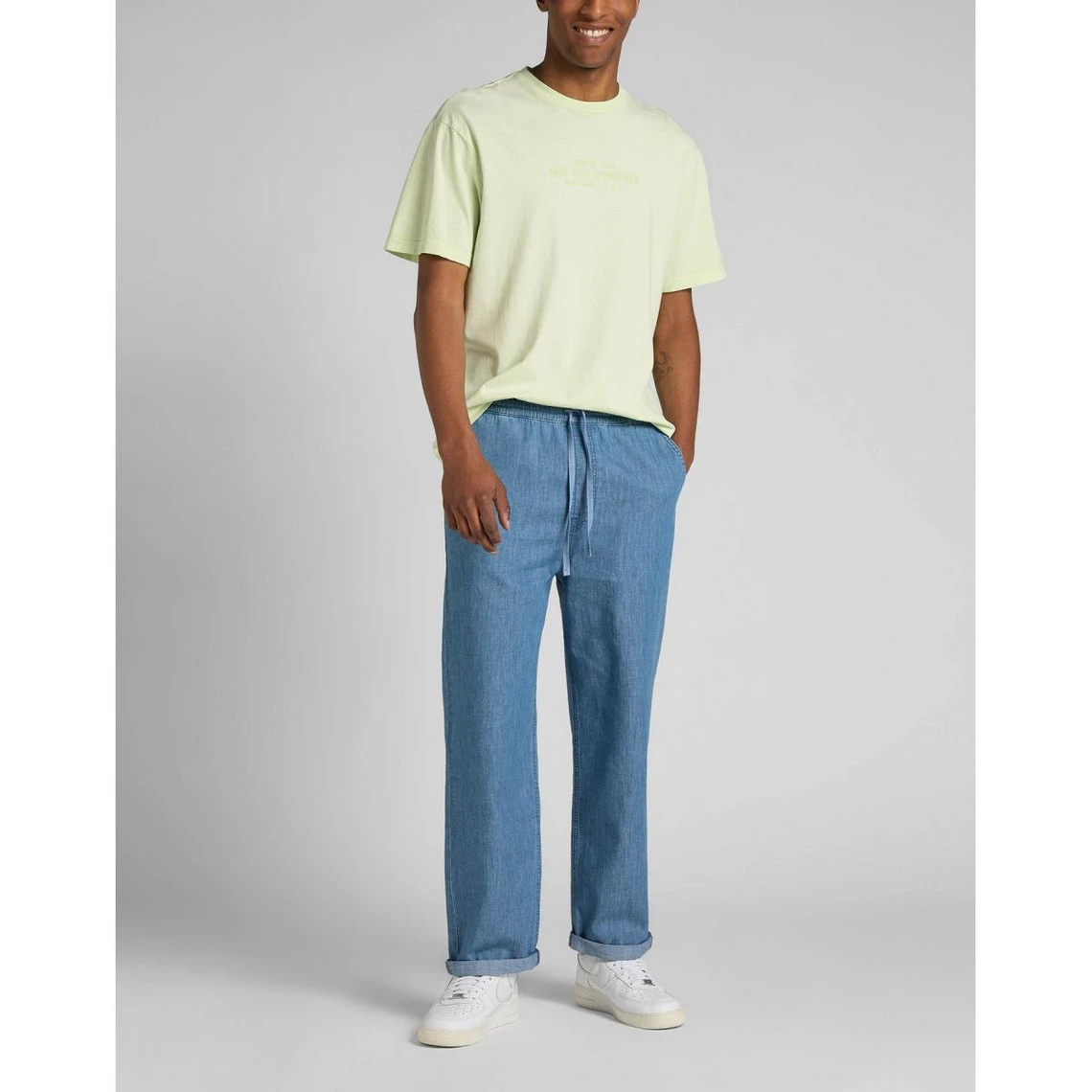 Lee T-Shirt Homme En Coton Vert 4 Lee T-Shirt Homme En Coton Vert – Image 2