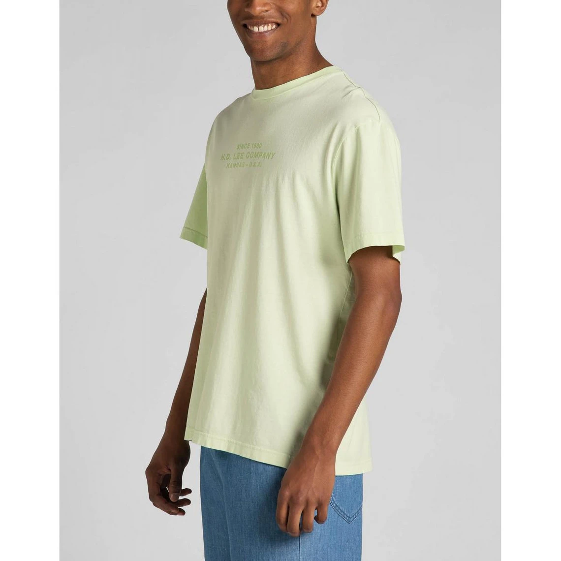 Lee T-Shirt Homme En Coton Vert 6 Lee T-Shirt Homme En Coton Vert – Image 4