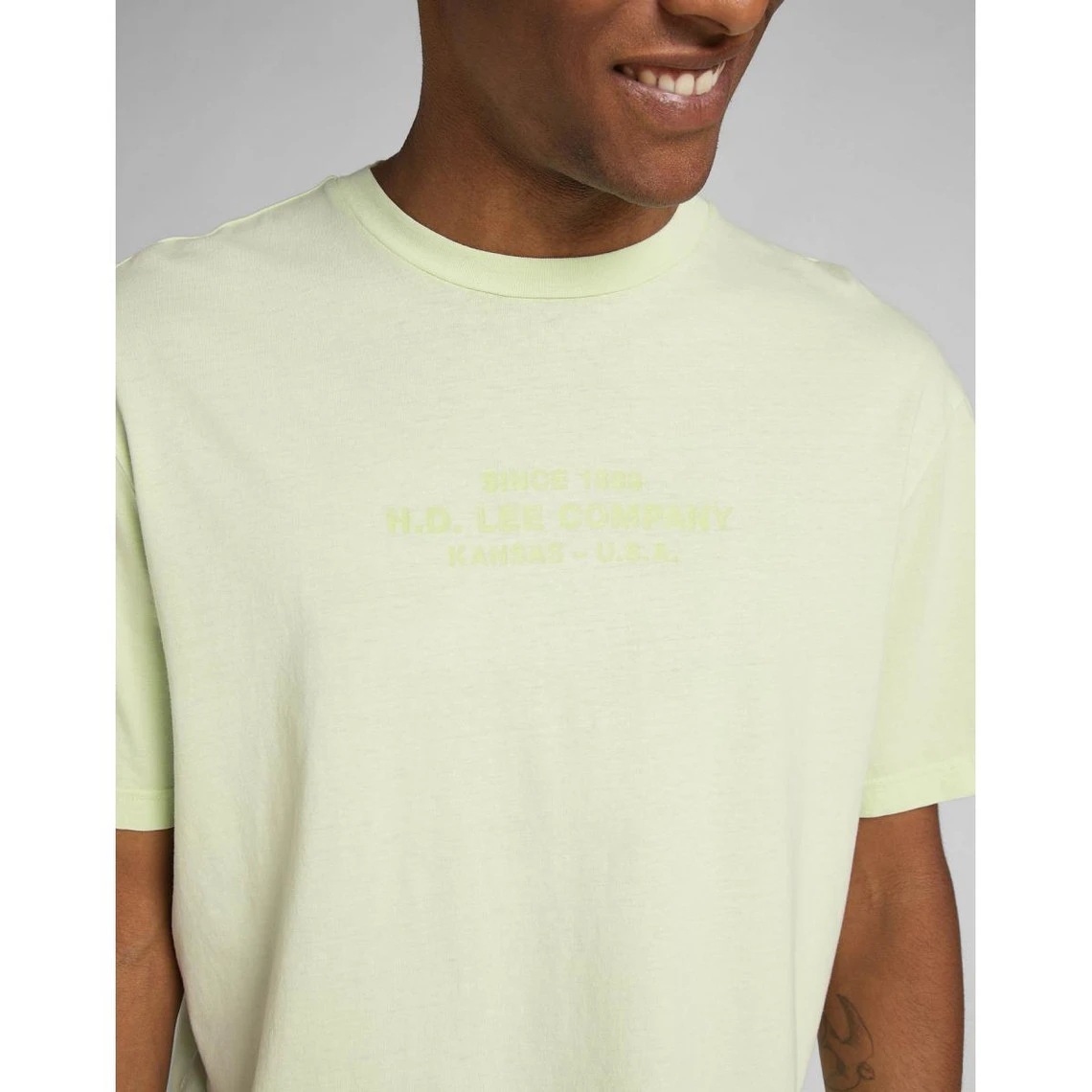 Lee T-Shirt Homme En Coton Vert 7 Lee T-Shirt Homme En Coton Vert – Image 5