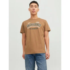 Jack & Jones Tee-shirt Manches Courtes Marron Clair