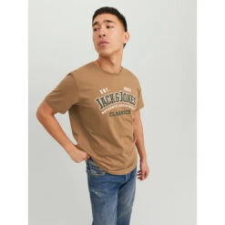 Jack & Jones Tee-shirt Manches Courtes Marron Clair -MenCorner Boutique t shirt manches courtes marron clair 3547212 3 1140x1140