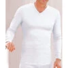 DAMART Tee-shirt Manches Longues Col V En Mailles Blanc -MenCorner Boutique tee shirt col v maille interlock 3237115 1140x1140