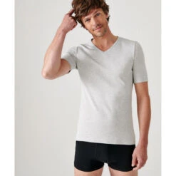 DAMART Tee Shirt Manches Courtes Gris Chiné Thermolactyl