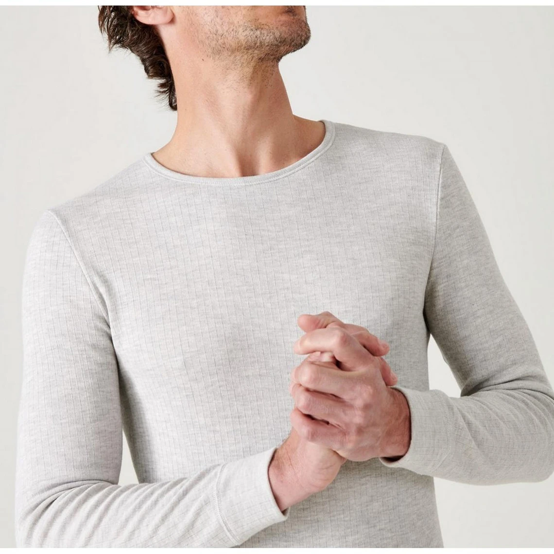 DAMART Tee Shirt Manches Longues Gris Chiné Thermolactyl 4 DAMART Tee Shirt Manches Longues Gris Chiné Thermolactyl – Image 2