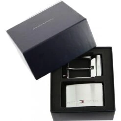 Coffret Ceinture Cuir 2 Boucles - Réversible & Ajustable Noir