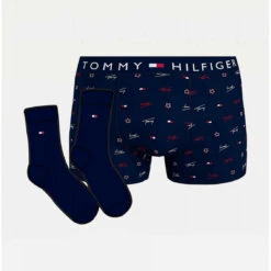 Set Boxer Logote & Paire De Chaussettes - Bleu Tommy Hilfiger Underwear