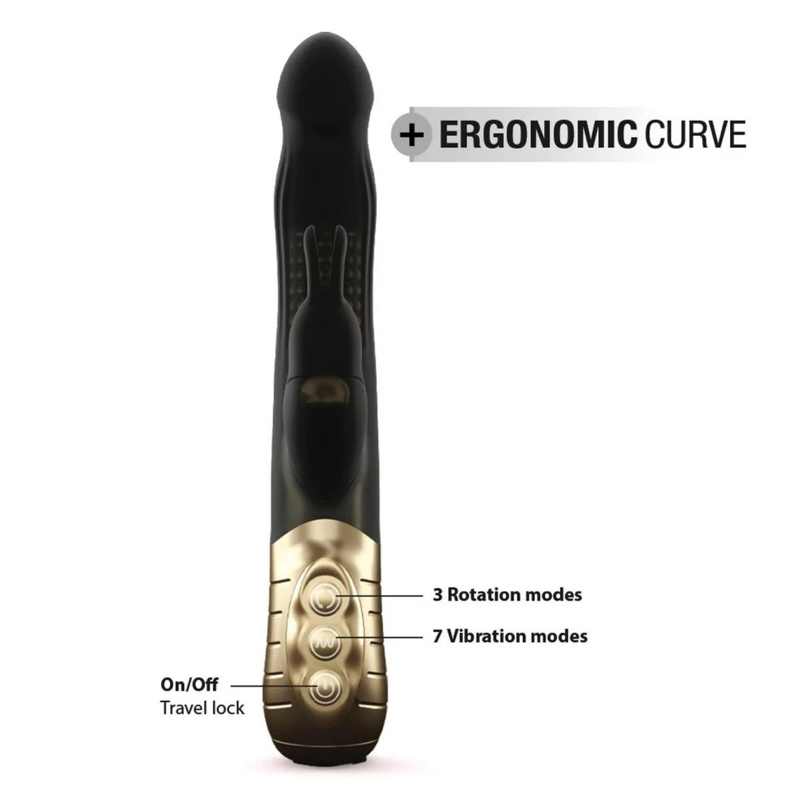 Vibromasseur/rabbit BABY RABBIT BLACK & GOLD 2.0 - RECHARGEABLE - Noir Dorcel 5 Vibromasseur/rabbit BABY RABBIT BLACK & GOLD 2.0 - RECHARGEABLE - Noir Dorcel – Image 3
