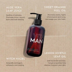 Gel Nettoyant Visage & Corps Vegan 250 Ml -MenCorner Boutique vitaman gel nettoyant visage et corps vegan 308 3 1140x1140